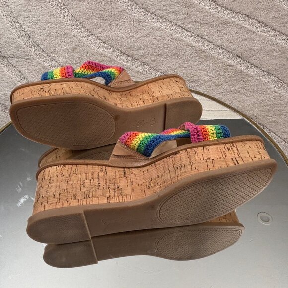 Jessica Simpson Multi Rainbow Ediza Crochet Platform - Picture 6 of 7